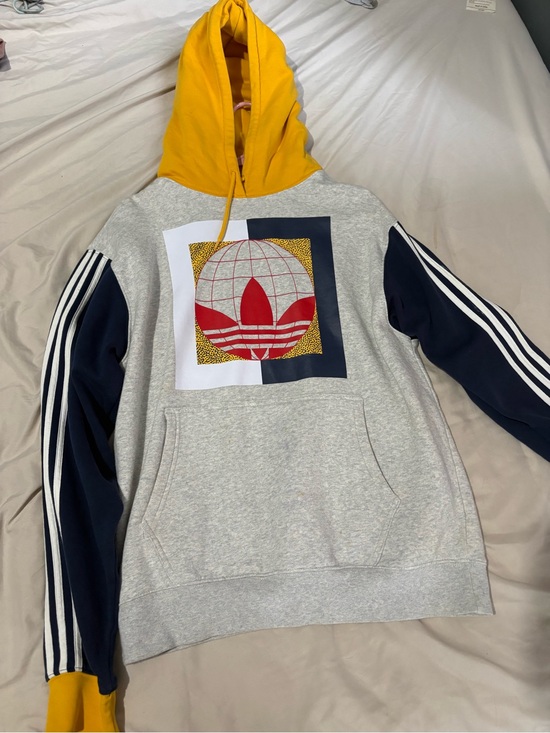 adidas Other - adidas Yellow Hooded Sweatshirt with Trefoil Tag